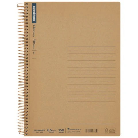 Maruman SPIRAL NOTE BASIC B5 LINE 150 SHEETS (Kraft Color)