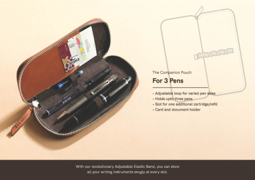 Endless 3-Pen Full-Grain Leather Pouch