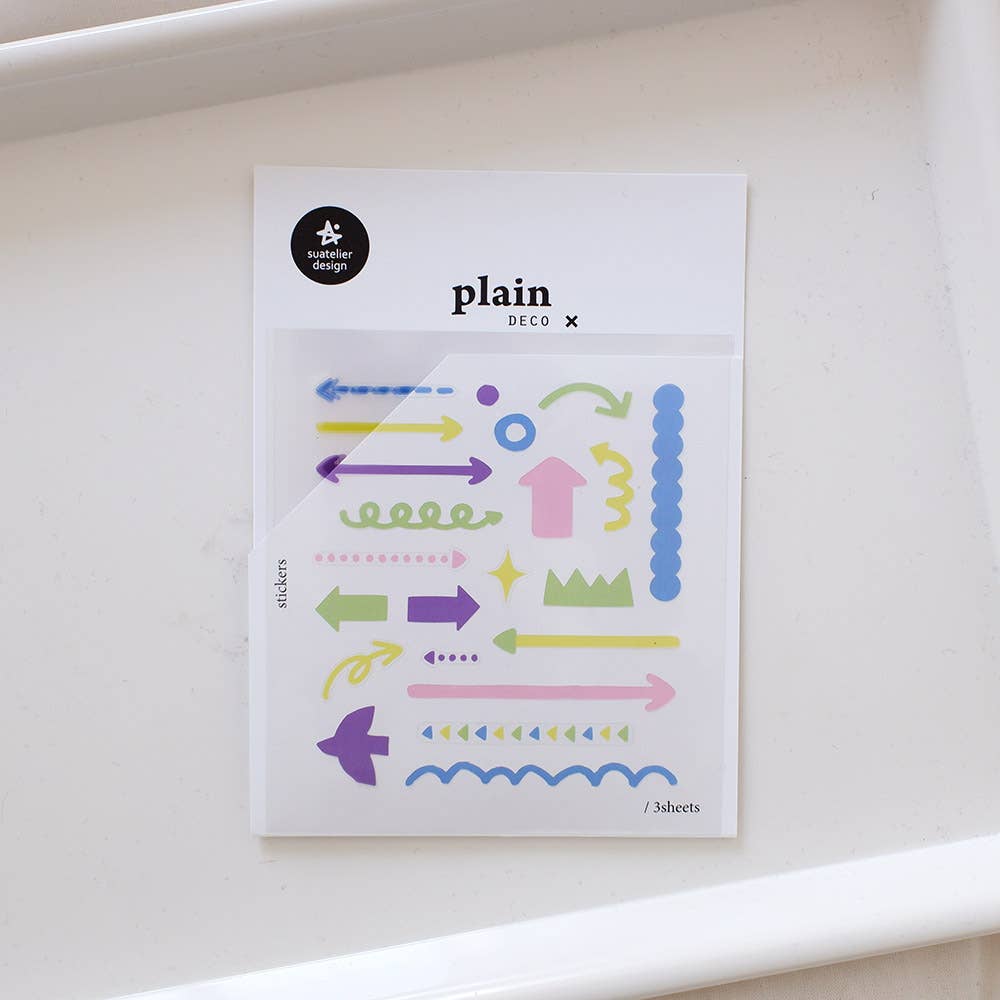 Suatelier Design Plain.73 Sticker Sheet Pack of 3