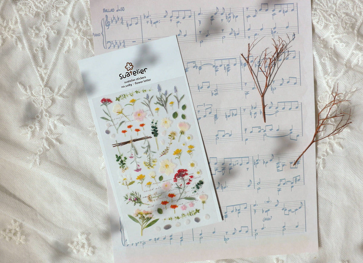 Sticker Sheet "Flower Letter" - Suatelier Design