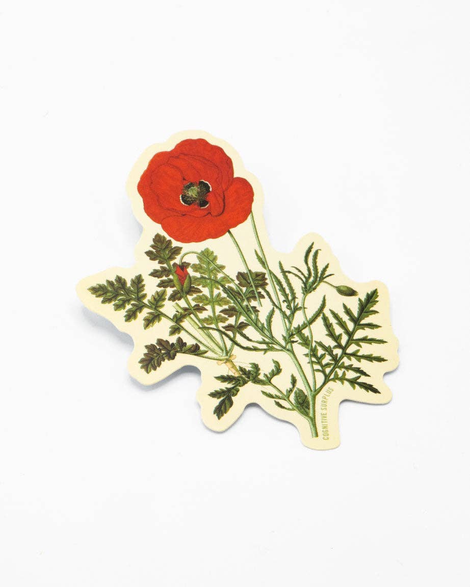 COGNITIVE SURPLUS Poppy Flower Sticker