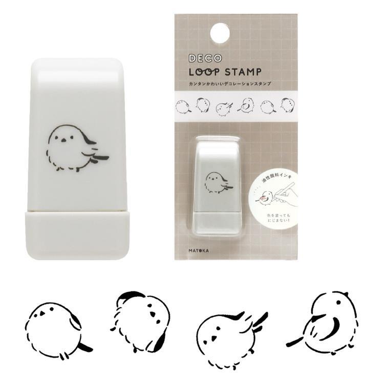 MATOKA Deco Loop roller stamp – Long-Tailed Tit design