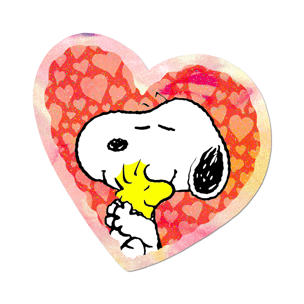 Holo Heart Snoopy - Die-Cut Sticker (Valentines)
