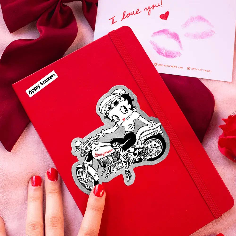 Motorcycle Betty Boop - Die-Cut Sticker (feminist, sexy)