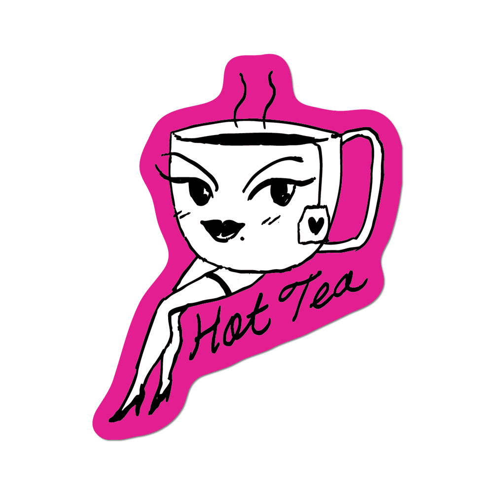 Hot Tea by Apply - Die-Cut Sticker (sexy, cafe)