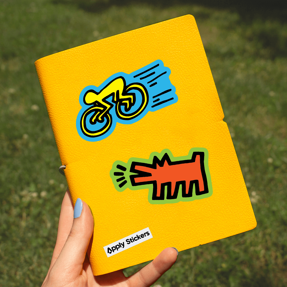 Cyclist by Keith Haring - Die-Cut Sticker