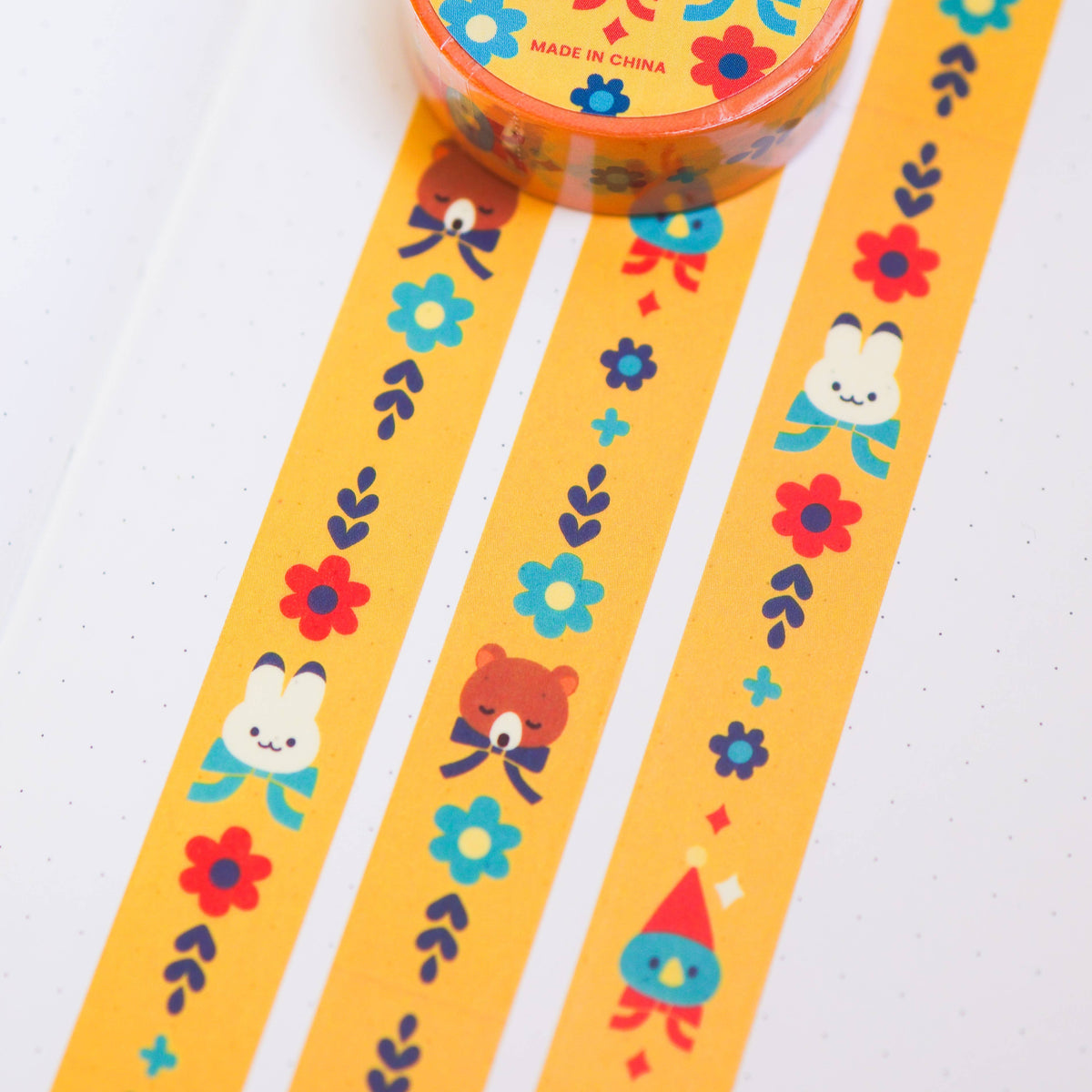Washi Tape - Bear, Rabbit, and Blue Bird