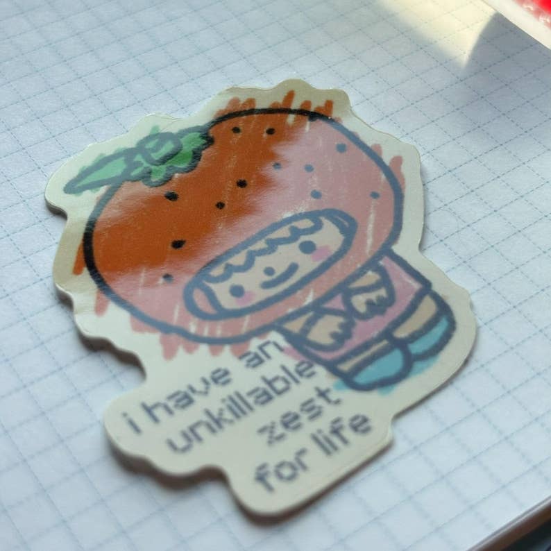 Zest for Life: Kawaii Trinket Vinyl Sticker