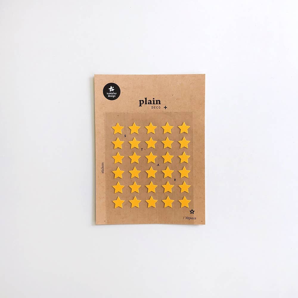 Suatelier Design Plain Deco Yellow Star Sticker Sheet
