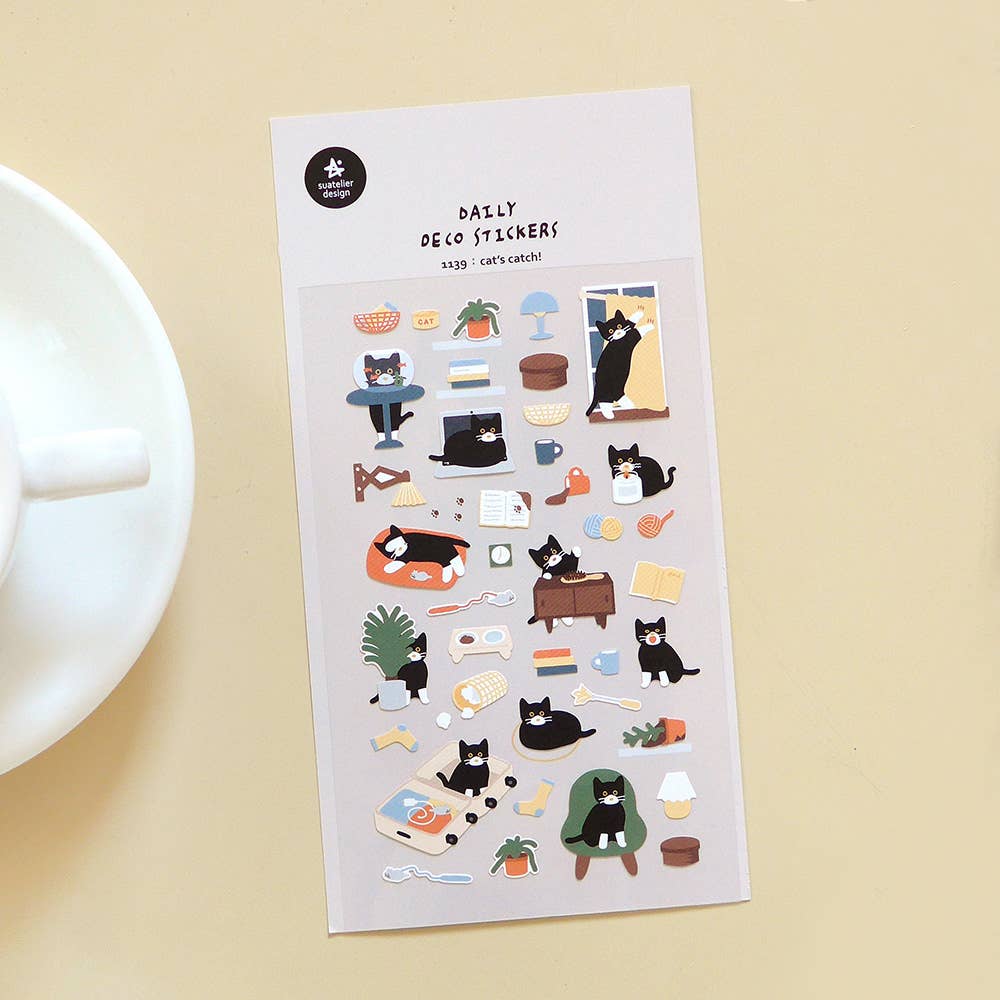 Cat's Catch! Sticker Sheet - Suatelier Design