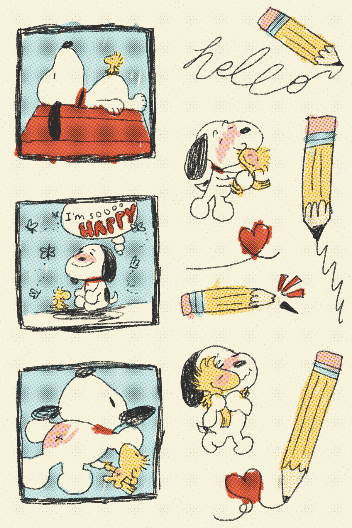 Bird and Beagle Stickers: Y2K Glossy Waterproof Planner Decals