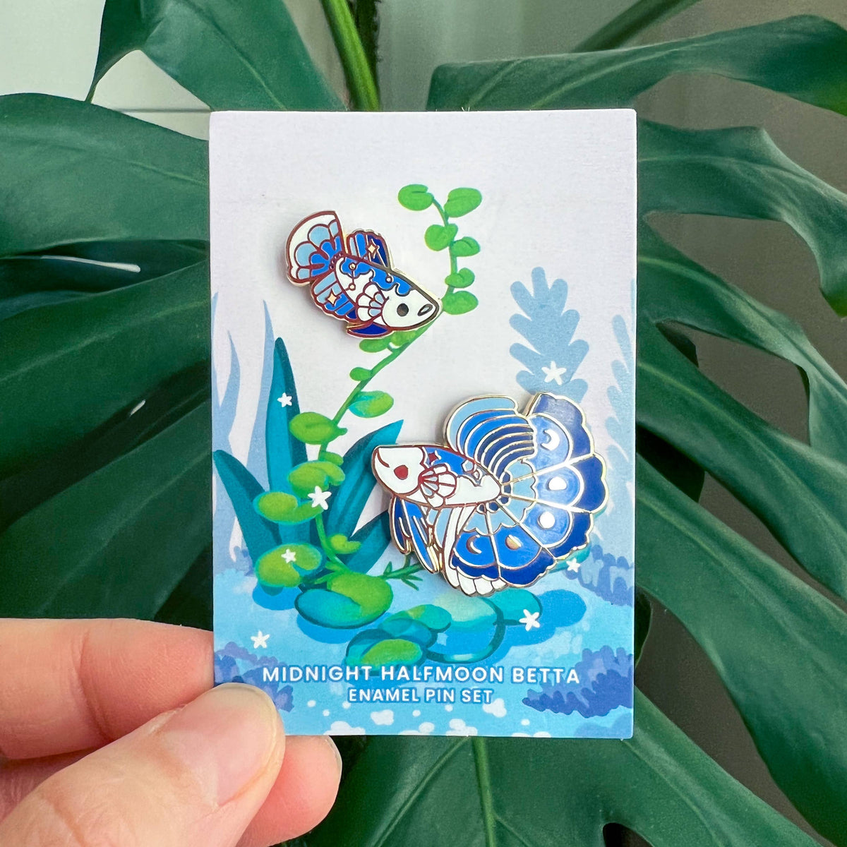 Enamel Pin - Midnight Halfmoon Betta Pin Set
