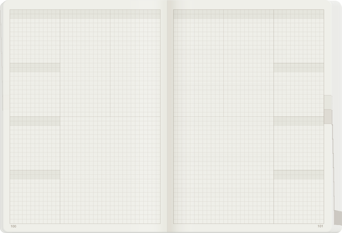 Wonderland222 A5 Core undated planner monthly overview and review pages