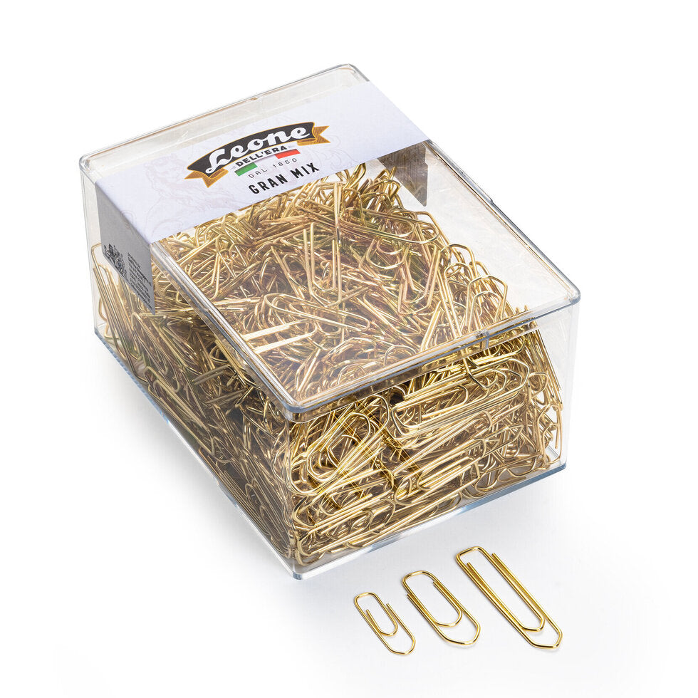 BRASS plated clips, 3 different lengths, 500 grams