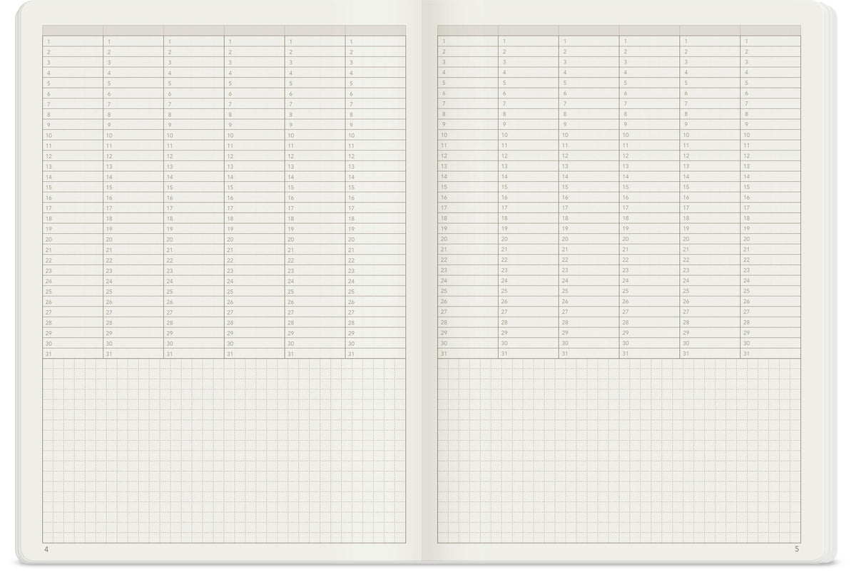 Wonderland222 A5 monthly insert yearly overview spread