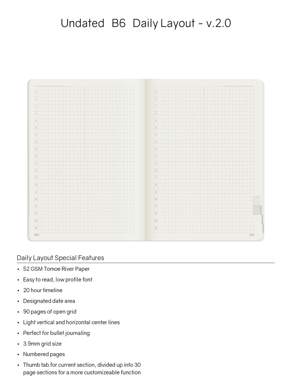 Wonderland222 B6 undated planner daily and note pages