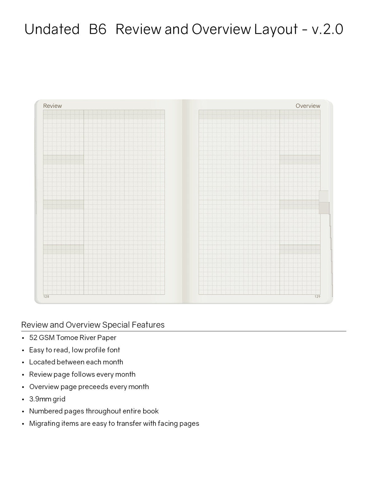 Wonderland222 B6 undated planner monthly overview and review pages