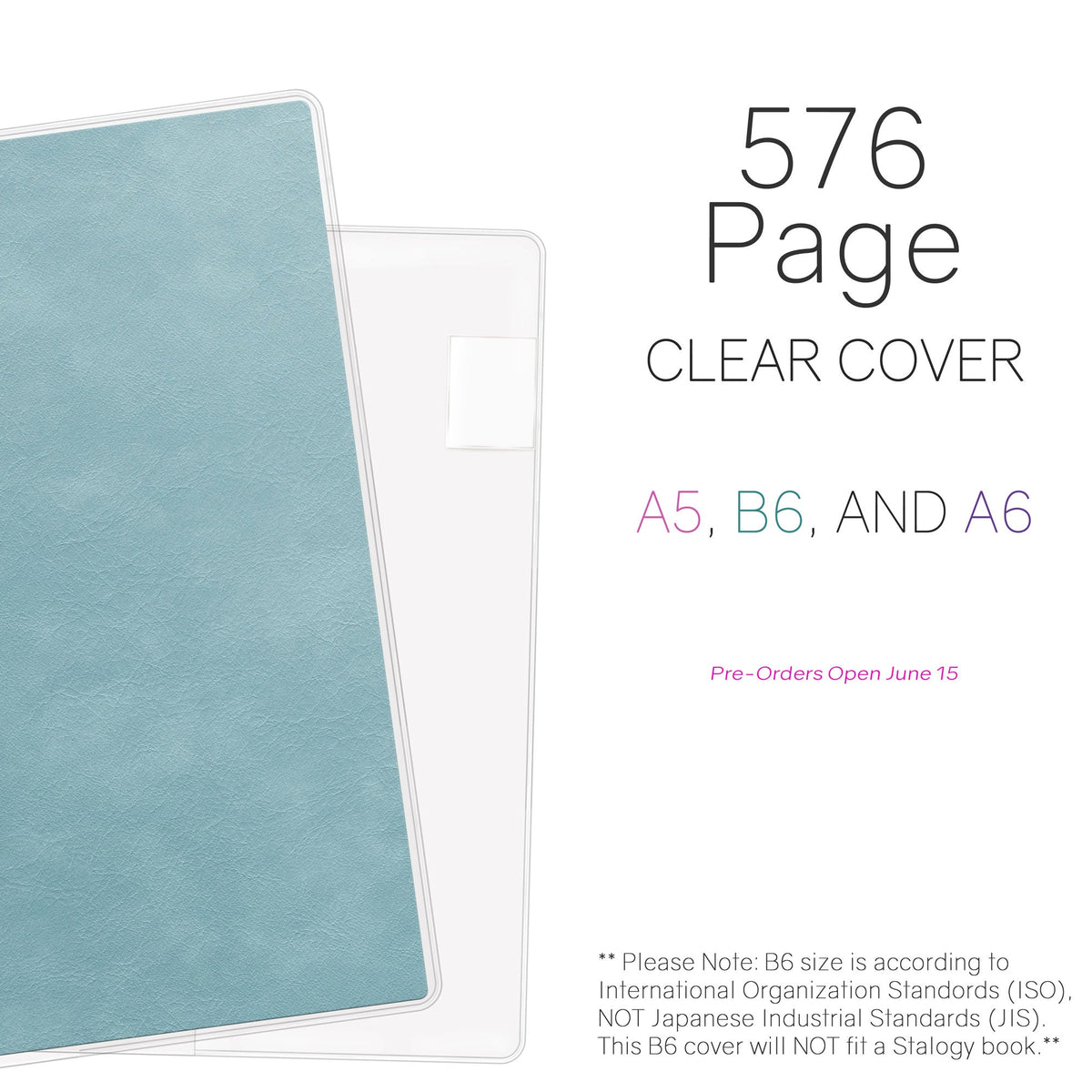 Wonderland222 clear vinyl covers for 576-page planners with sleeves, pocket and pen loop
