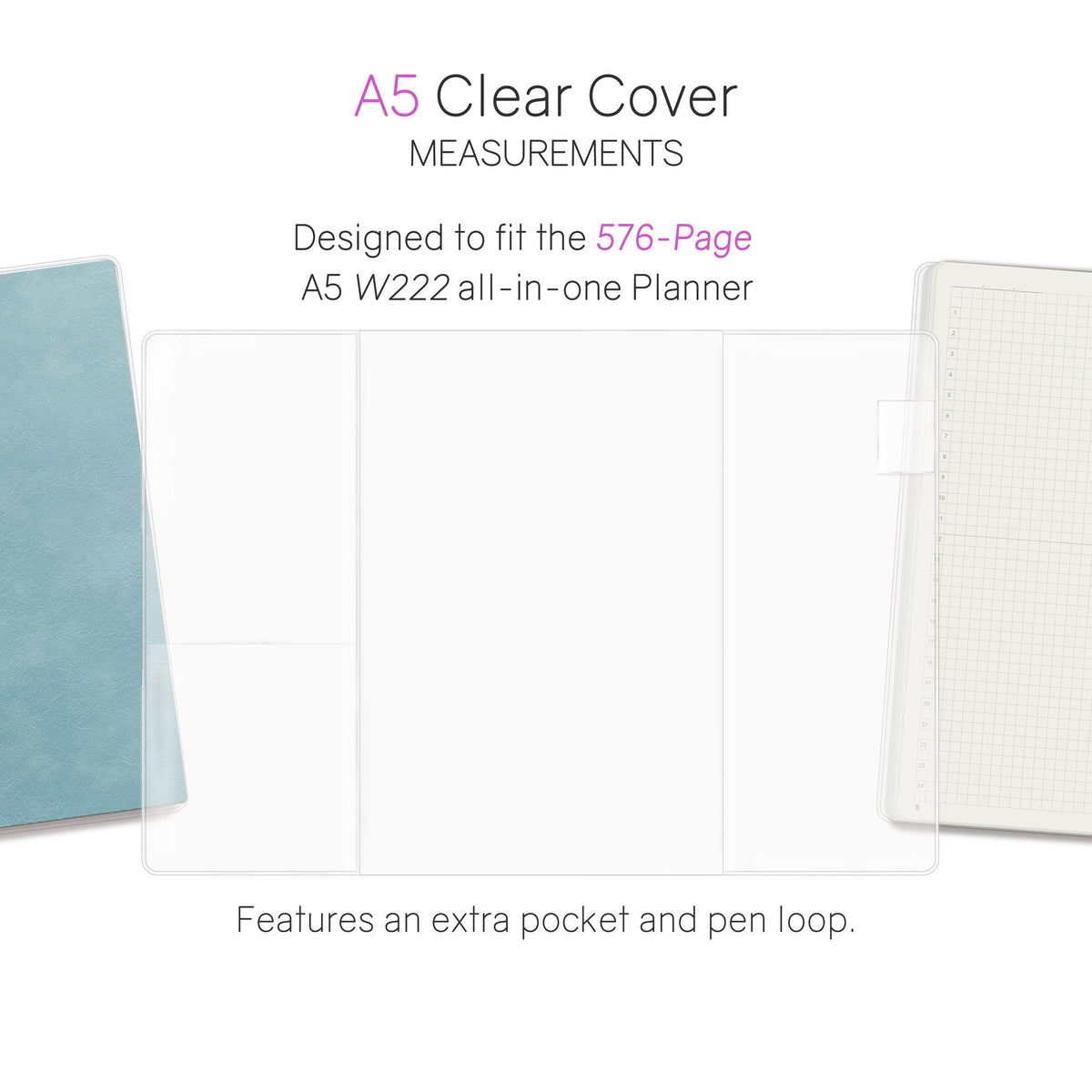 Wonderland222 A5 clear vinyl cover on a 576-page All-in-One planner