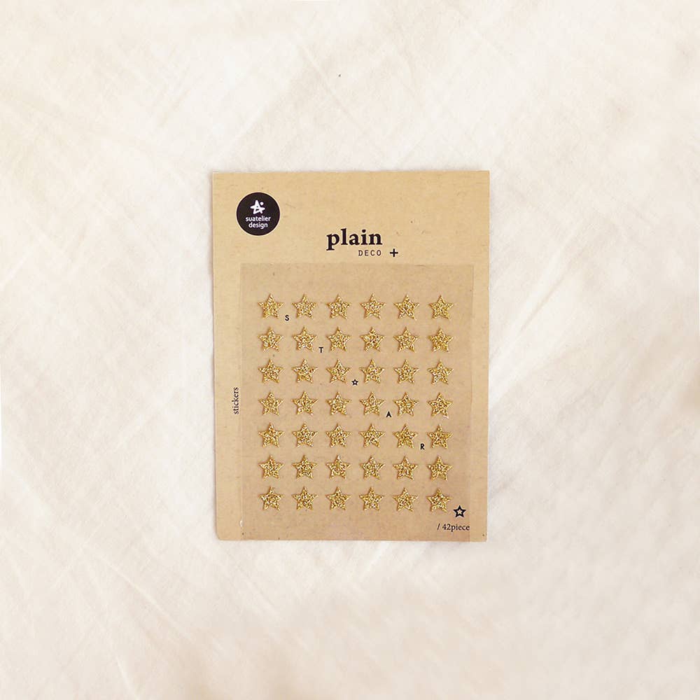 Glitter Star Sticker Sheet - Plain.15 - Suatelier Design