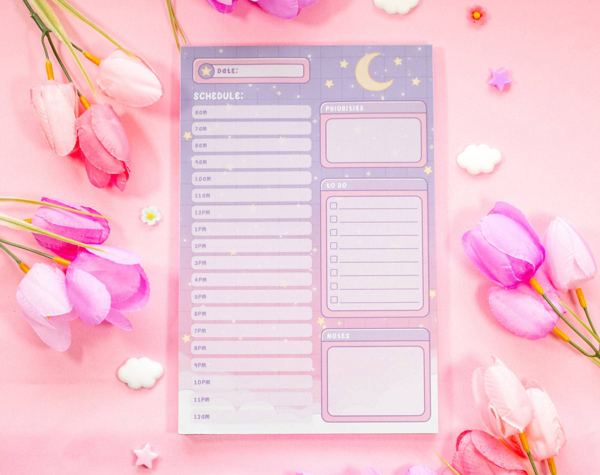Starry Clouds Hourly Planner Pad