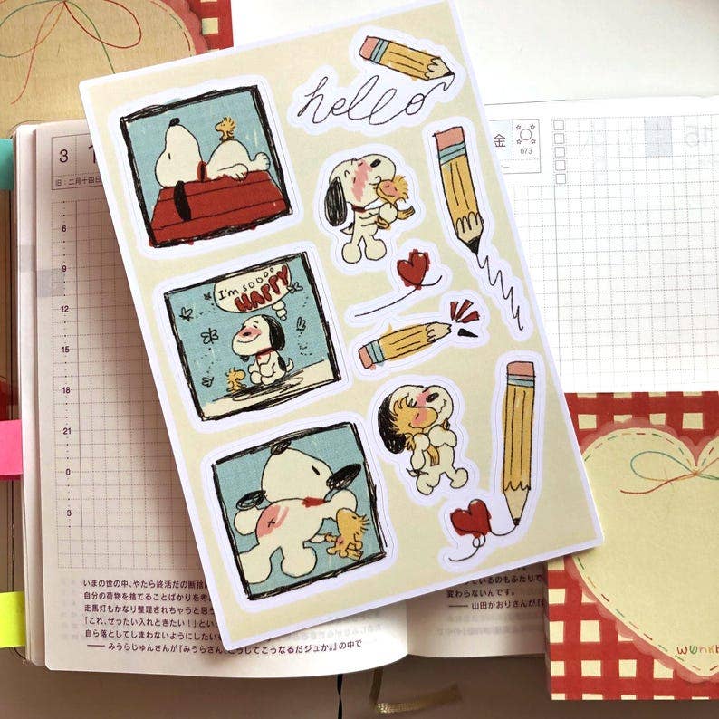 Bird and Beagle Stickers: Y2K Glossy Waterproof Planner Decals