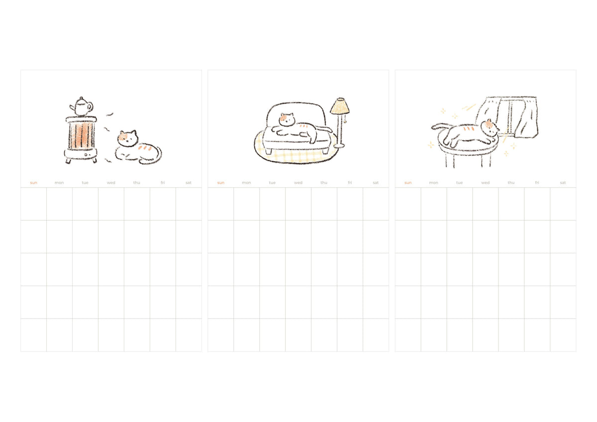 Monthly Plan Calender Sticker (12 Sheets/pcs) - 1187