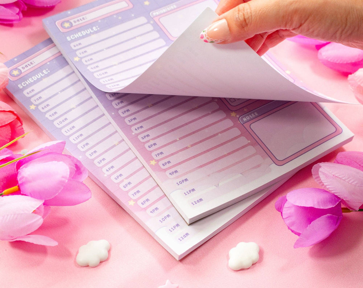 Starry Clouds Hourly Planner Pad