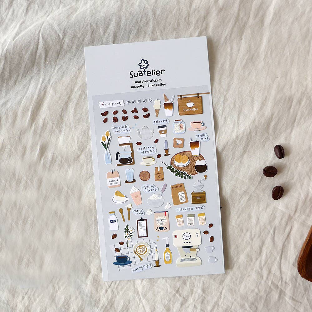 Suatelier Design "I Like Coffee" Sticker Sheet