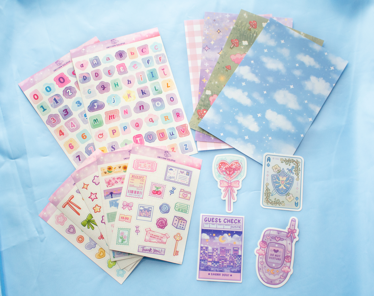 Unicorn Eclipse Junk Journal Sticker Kit