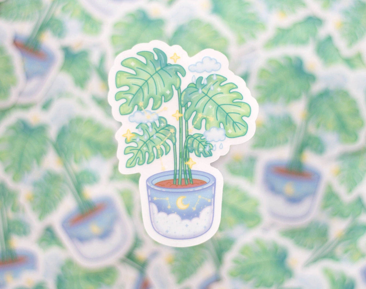 Unicorn Eclipse Monstera Clear Sticker