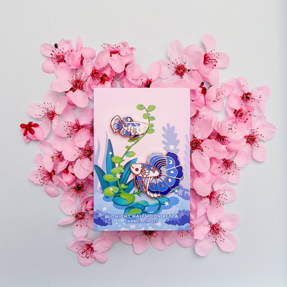 Enamel Pin - Midnight Halfmoon Betta Pin Set