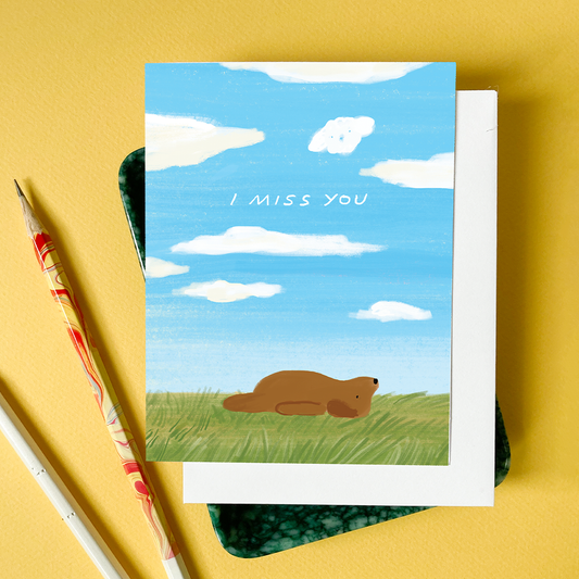 Miss You Dog – Cute Animal Miss You Card