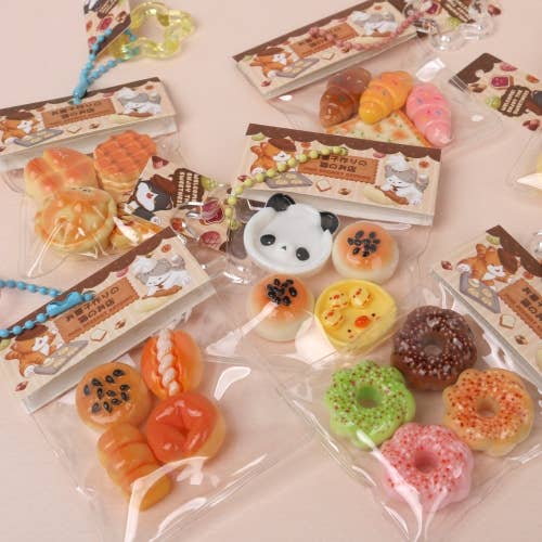 Mini Bread Dessert Clear Pouch Keyring – 24 Random Style