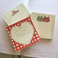 In Love | Kawaii Memo Pad: Checkered Stationery, Non-Sticky Notes