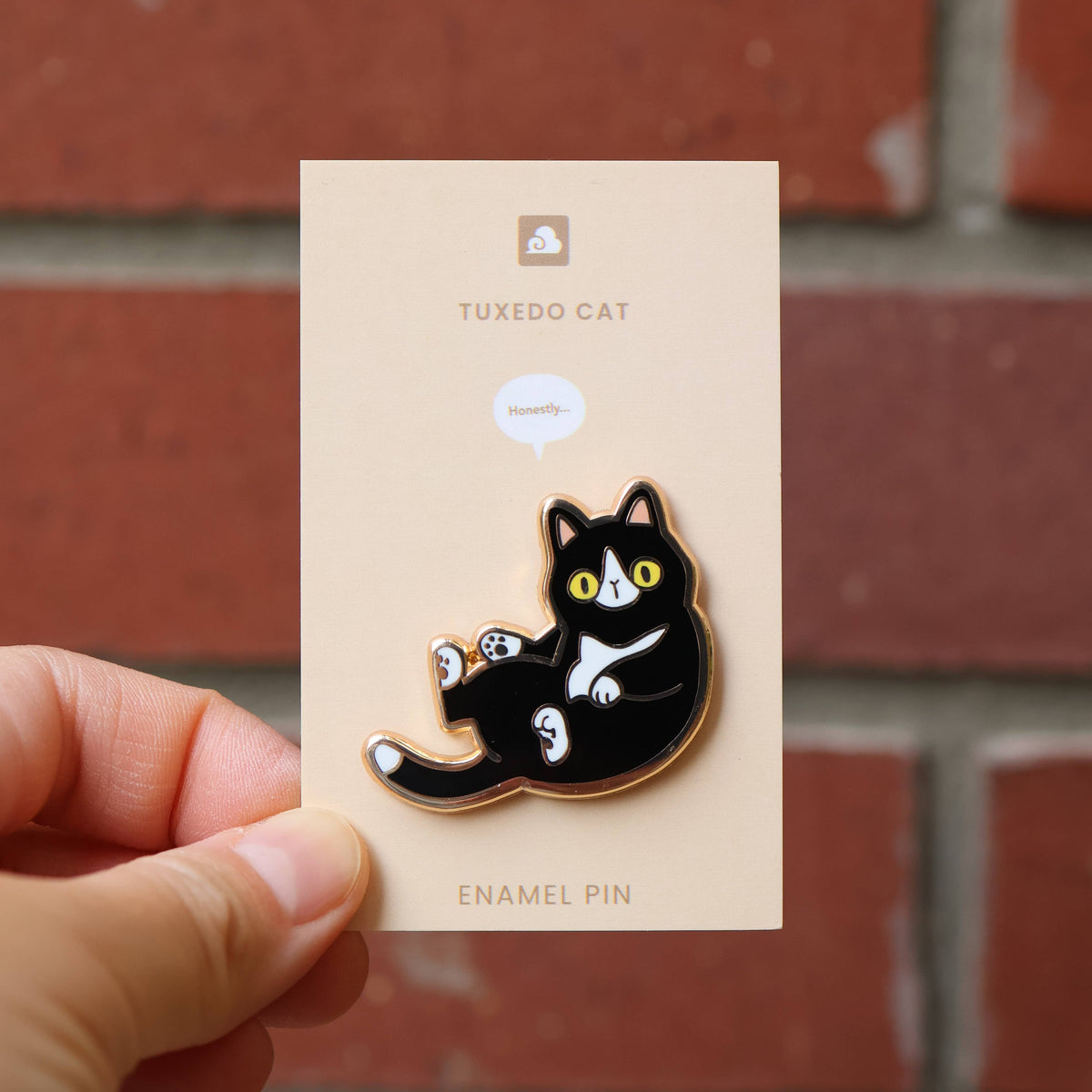 Enamel Pin - tuxedo Cat