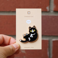 Enamel Pin - tuxedo Cat