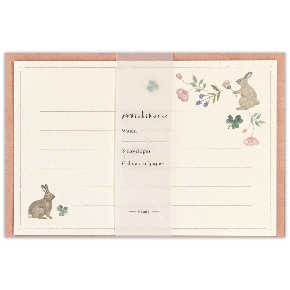 Letter set Mini Letter Michikusa Petal Made in Japan