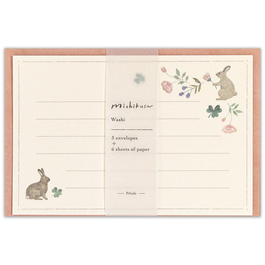 Letter set Mini Letter Michikusa Petal Made in Japan