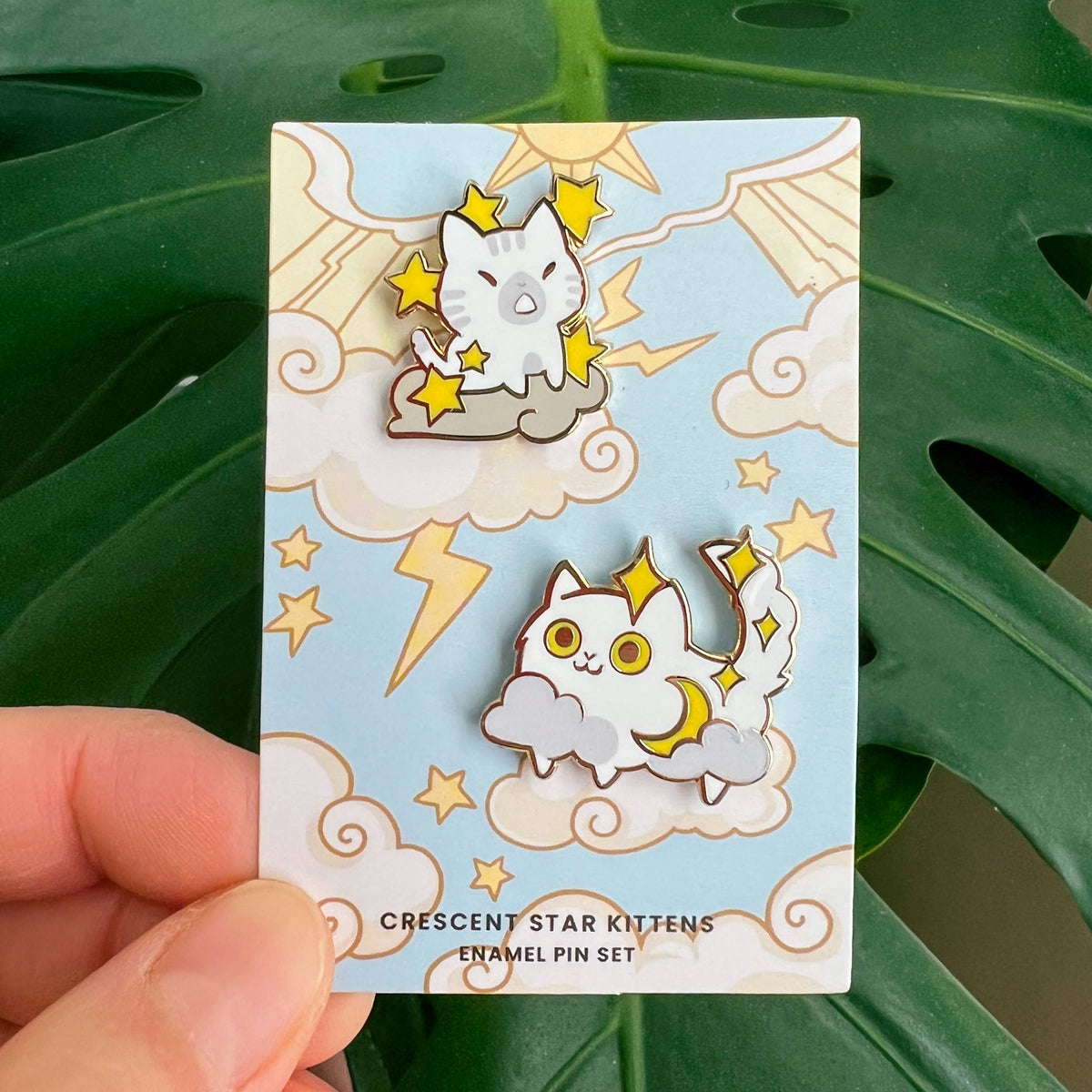 Enamel Pin - Crescent Star Kitties Pin Set
