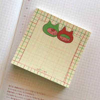 In Love | Kawaii Memo Pad: Checkered Stationery, Non-Sticky Notes