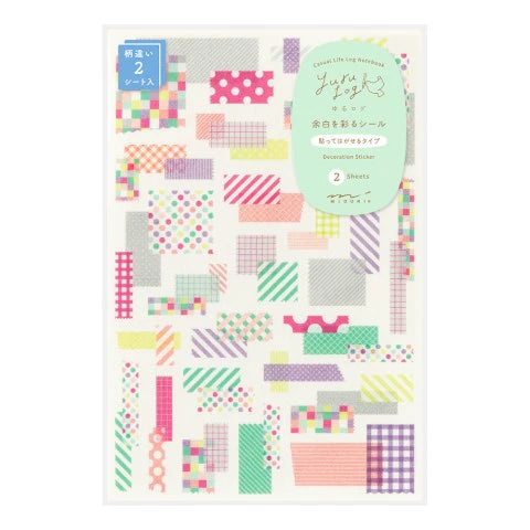 Midori Yuru Log Sticker Sheet (Pack of 2)