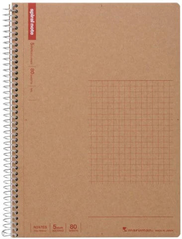 Maruman SPIRAL NOTE BASIC NOTEBOOK A5 5MM GRAPH 80 SHEETS