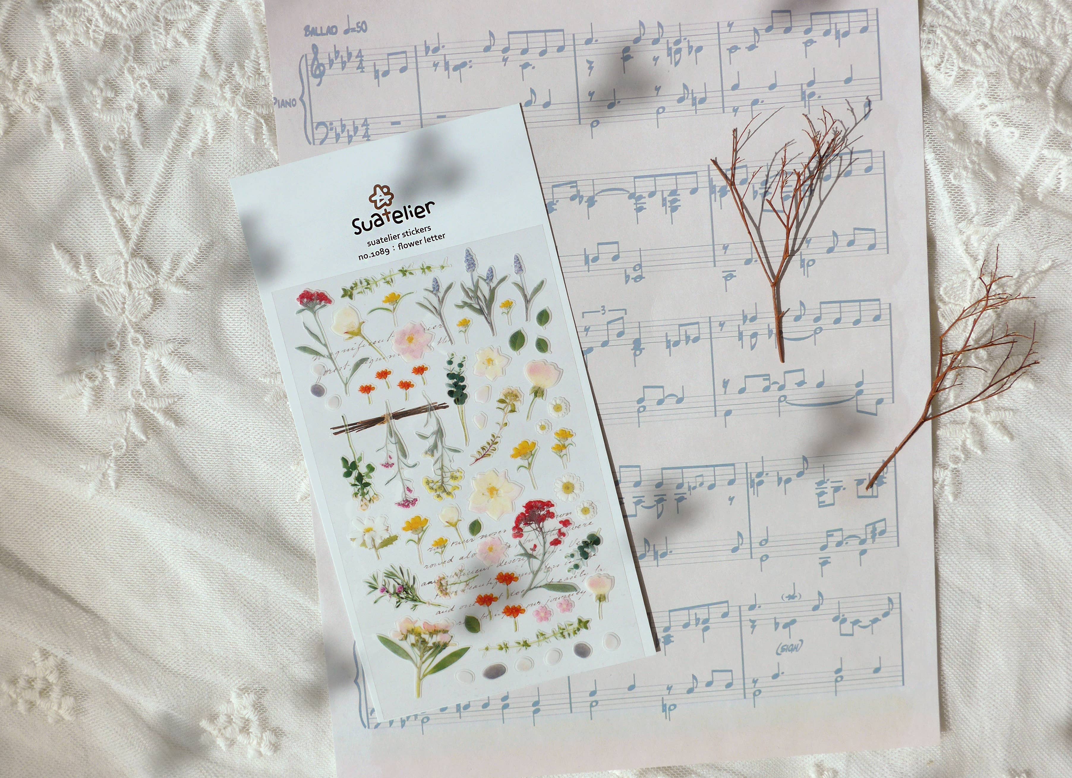 Sticker Sheet "Flower Letter" - Suatelier Design