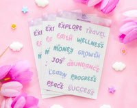 Unicorn Eclipse Goal Setting Words Sticker Sheet