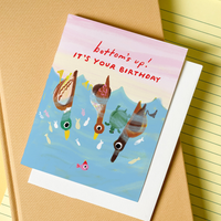 Bottoms Up Birthday – Funny Pun Birthday Card