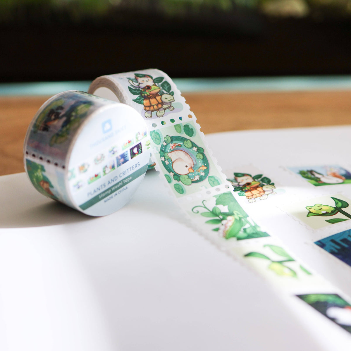 Stamp Washi Tape - Plants and Critters