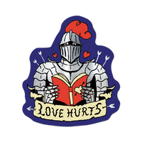 Love Hurts by Apply - Die-Cut Sticker (bookish, reading)