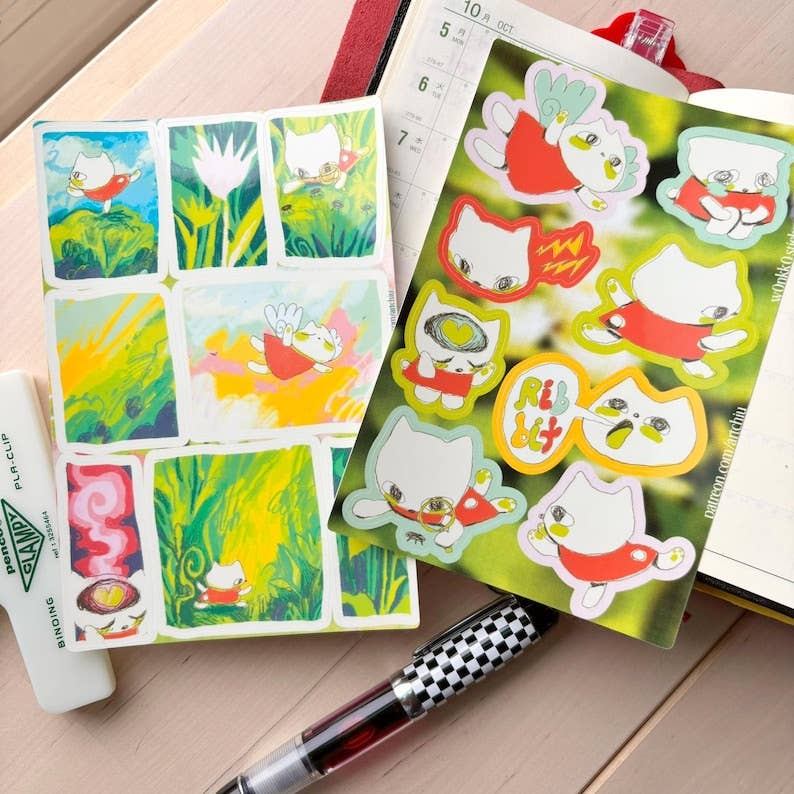 Toad the Kitty Boy Sticker Sheets