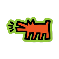 Barking Pop Shop Dog by Keith Haring - Die-Cut Sticker